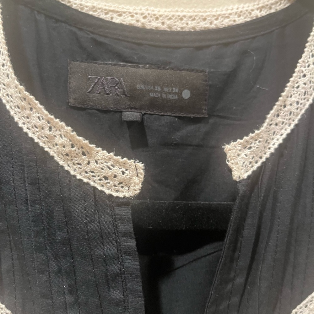 Zara Contrast Embroidered Dress, XS - Picture 4 of 6